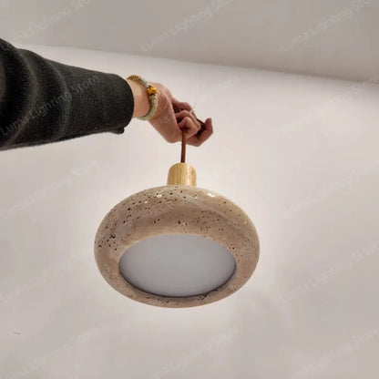 Lámpara colgante de travertino amarillo para isla de cocina