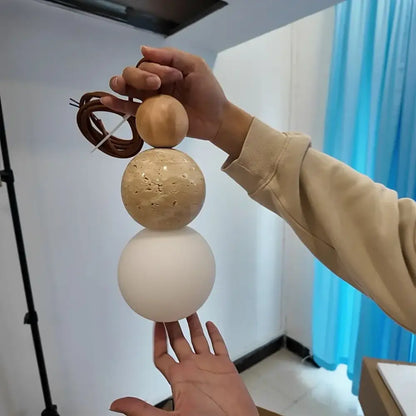 Lámpara colgante de travertino amarillo para isla de cocina