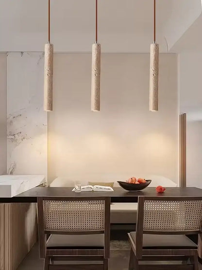 Lámpara colgante de travertino amarillo para isla de cocina
