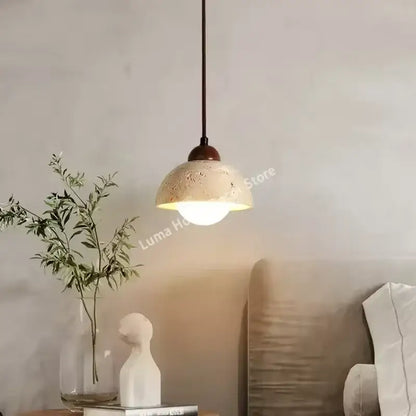 Lámpara colgante de travertino amarillo para isla de cocina