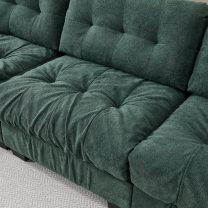 Modular Sectional Sofa Cloud Couch in teal textured upholstery with tufted cushions on Tampa Home & Garden Store