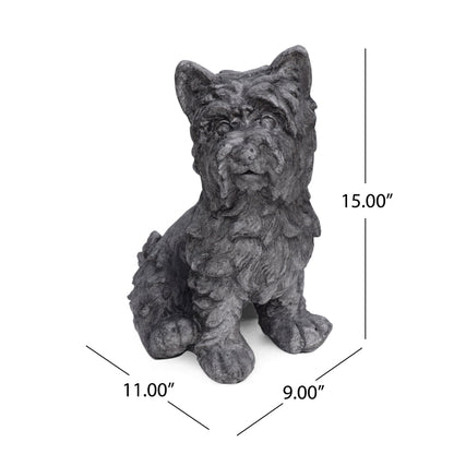 Cricket dog cast stone garden statue in dark gray finish by HouseOfZazla accessories on Tampa Home & Garden Store