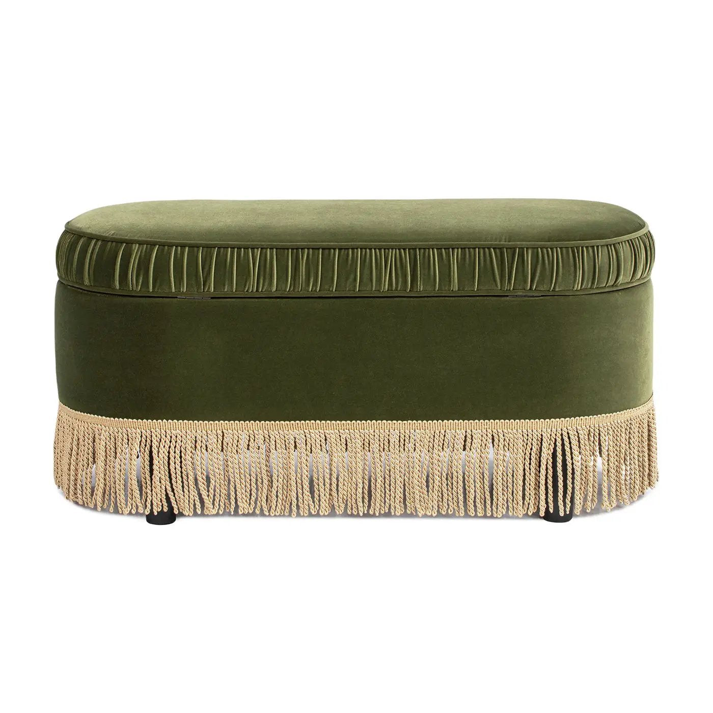 Serena Oval Storage Bench Ottoman With Lift Top