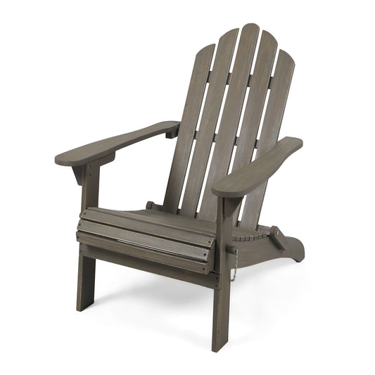 Outdoor foldable Adirondack chair gray wood with hand crafted details by HouseOfZazla on Tampa Home & Garden Store