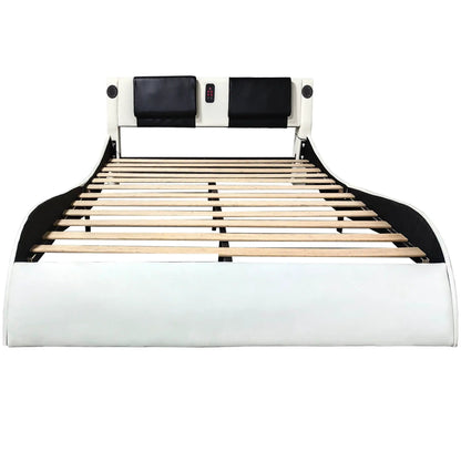 Platform Bed Frame With LED Lighting and Massage