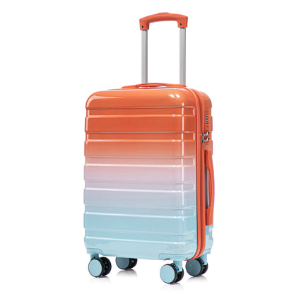 2pc spinner luggage set gradient orange to blue with lock by HouseOfZazla on Tampa Home & Garden Store