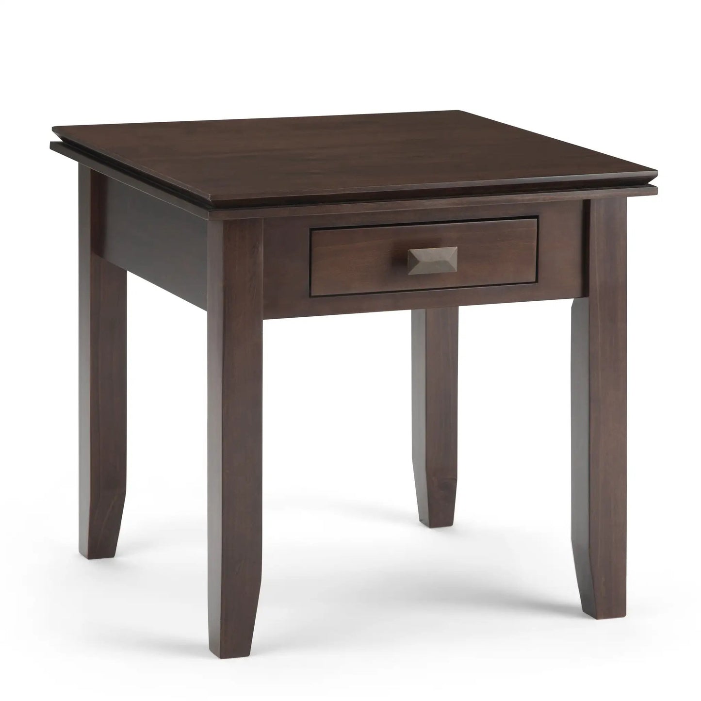 Artisan End Table espresso wood with single drawer and metal pull Unique Piece Furniture on Tampa Home & Garden Store