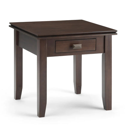 Artisan End Table espresso wood with single drawer and metal pull Unique Piece Furniture on Tampa Home & Garden Store