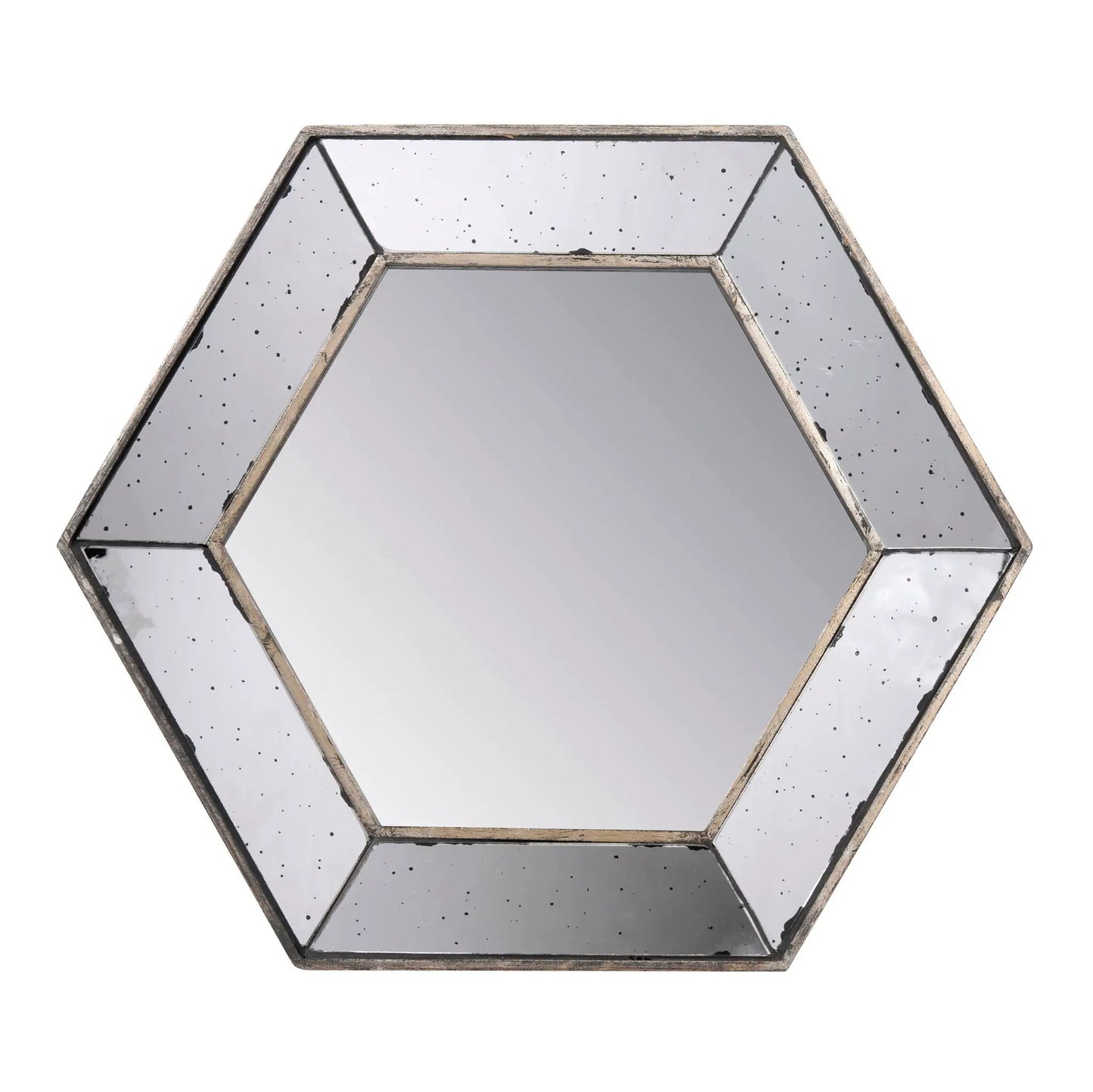 Hexagon Wall Mirror with Contemporary Glass