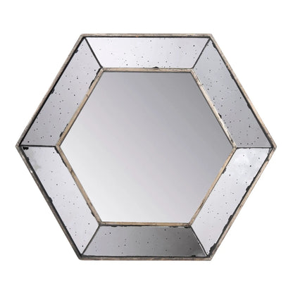 Hexagon Wall Mirror with Contemporary Glass