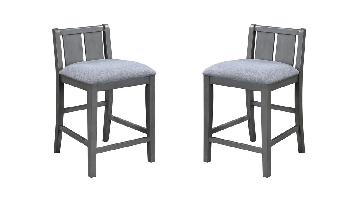 20-inch upholstered counter-height chair set, gray wood frame, cushioned seats (2-pack) on Tampa Home & Garden Store