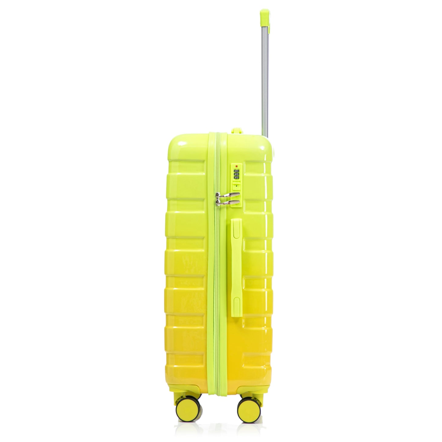 Luggage neon lime hard-shell with extendable handle and spinner wheels on Tampa Home & Garden Store