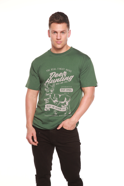 Deer Hunting men's green bamboo viscose/organic cotton tee by Spun Bamboo short sleeve on Tampa Home & Garden Store