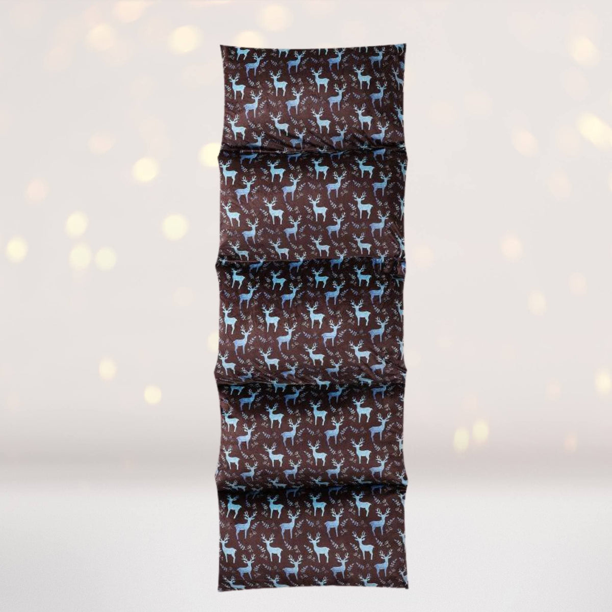 Pillow bed slipcover for kids with deer print brown background blue deer motifs on Tampa Home & Garden Store
