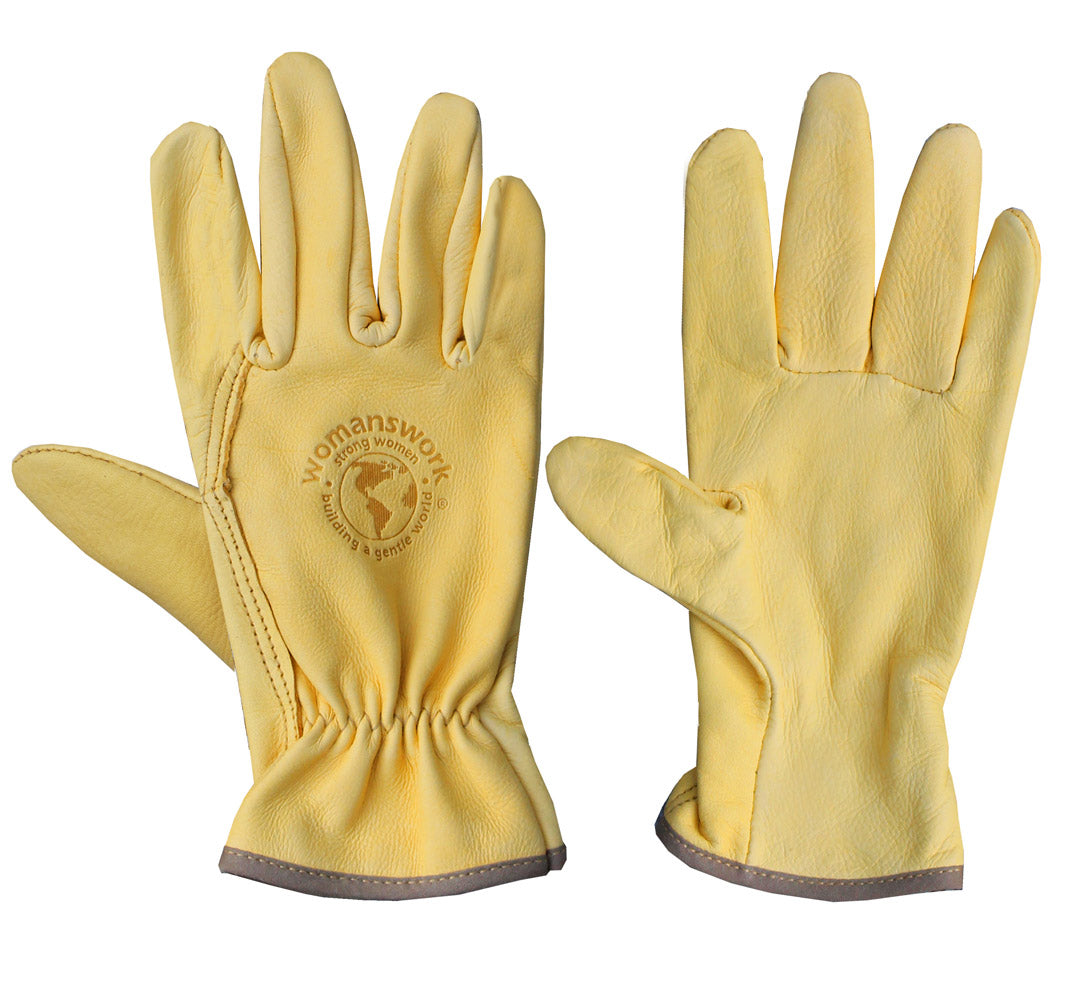 Women's Deerskin Work Glove pair, yellow, Womanswork gardening accessories on Tampa Home & Garden Store