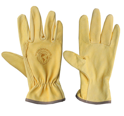 Women's Deerskin Work Glove pair, yellow, Womanswork gardening accessories on Tampa Home & Garden Store