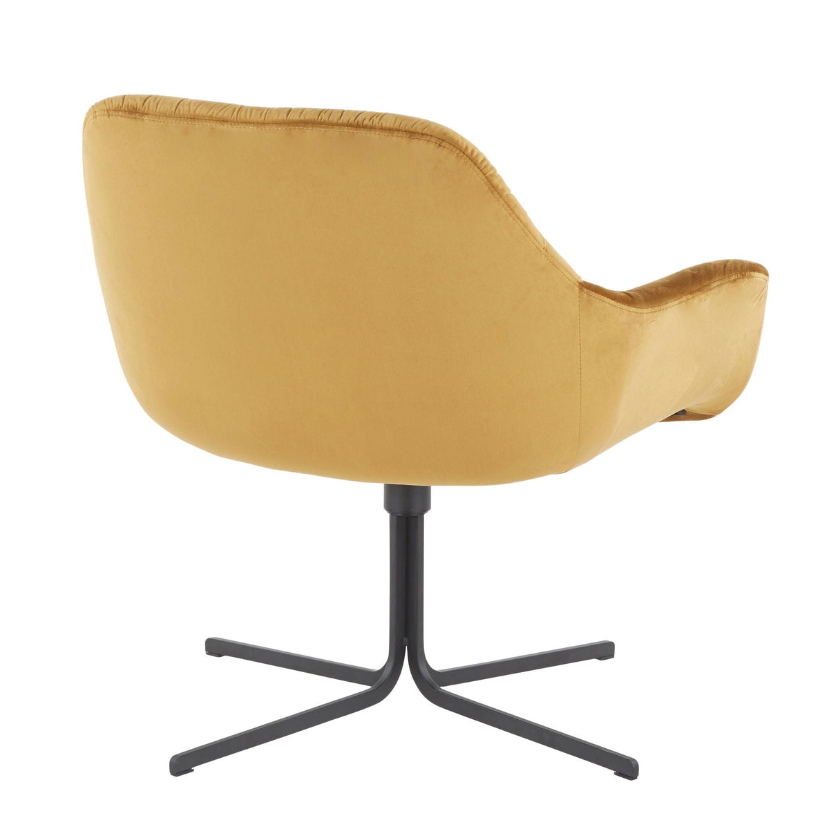 Contemporary swivel lounge chair, HouseOfZazla, mustard yellow, 360° rotation, black base on Tampa Home & Garden Store