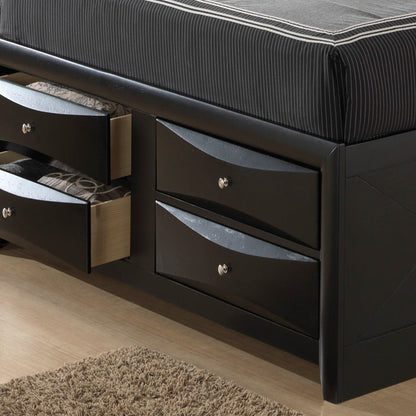 Modern design storage bed with bookcase headboard, black finish, 4 drawers HouseOfZazla on Tampa Home & Garden Store
