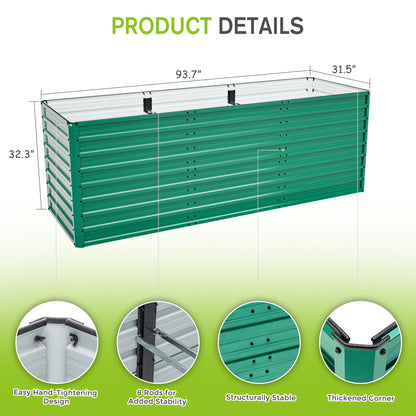 2-Pack Raised Garden Bed 93.7x31.5x32.3 in green ergonomic no-bend design by HouseOfZazla on Tampa Home & Garden Store