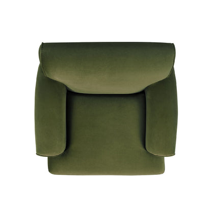 Accent Arm Chair olive green velvet with plush back cushion and wide armrests by HouseOfZazla on Tampa Home & Garden Store