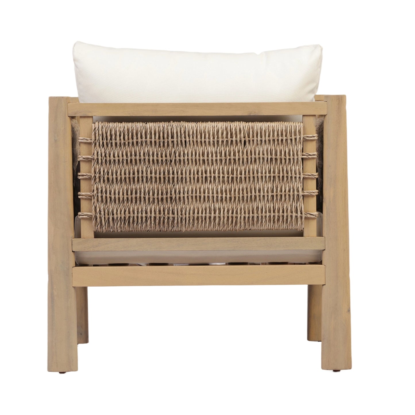 Sturdy Acacia Wood and Handwoven Patio Chair