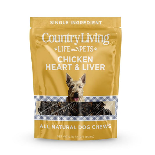 Country Living Dehydrated Chicken Hearts & Livers Dog Treats – 9oz Bag – 100% Natural, High-Protein, Single-Ingredient – Grain-Free, Healthy Training & Reward Treats – No Preservatives or Additives - Tampa Home & Garden Store