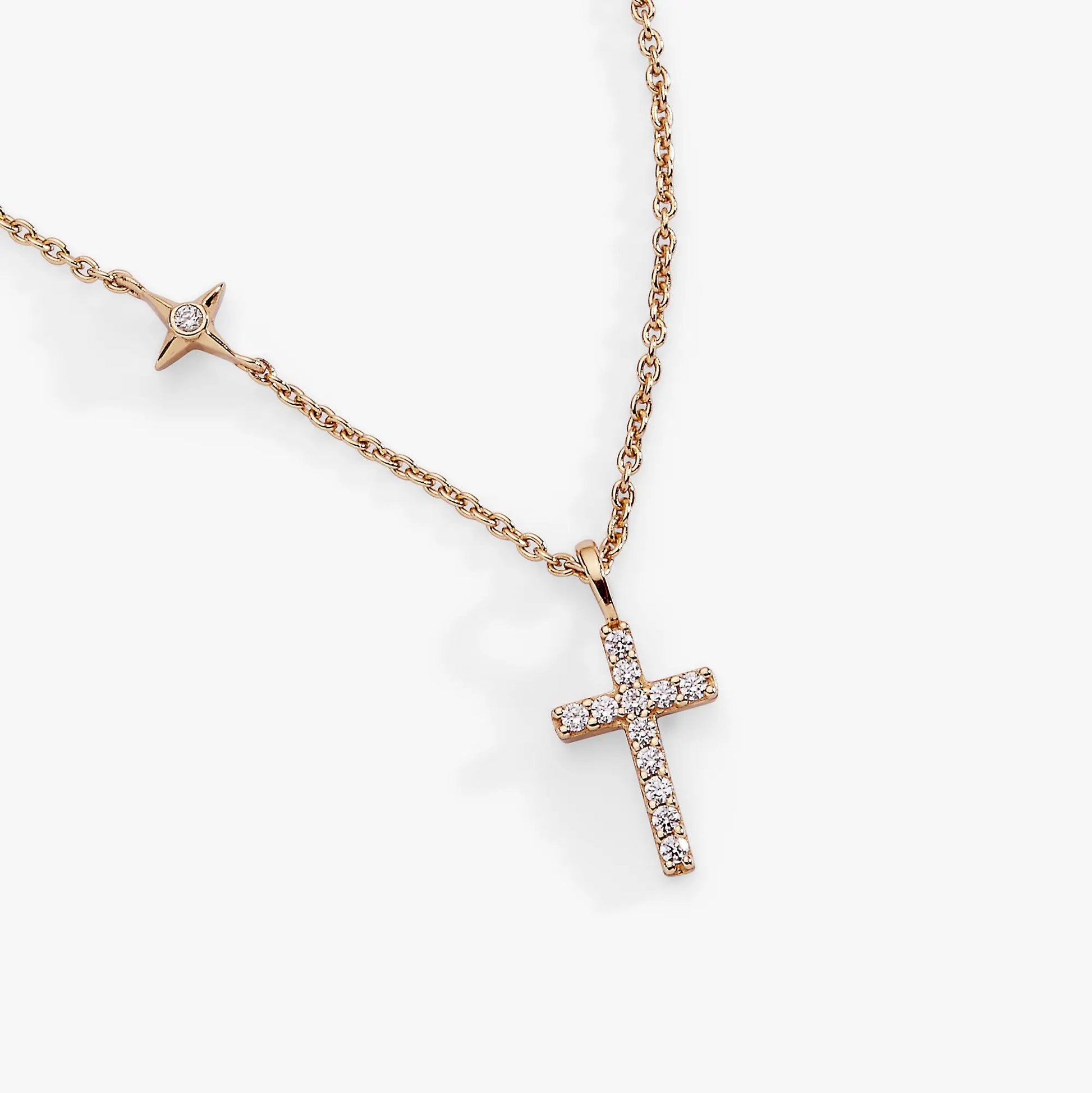 Cross Delicate Pave Crystal Pendant Necklace by Alex and Ani in rose gold on a delicate chain on Tampa Home & Garden Store