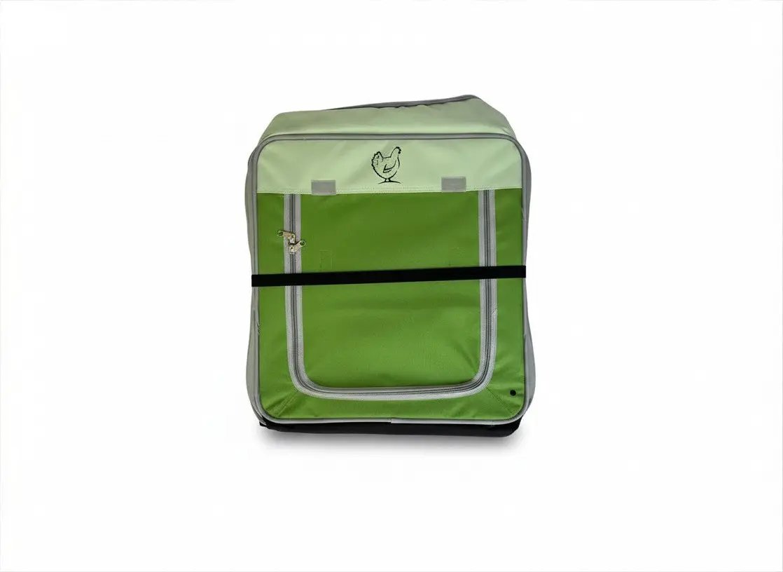 My Pet Chicken Hen Pen Pop Up Brooder green fabric portable chicken brooder with grey trim on Tampa Home & Garden Store