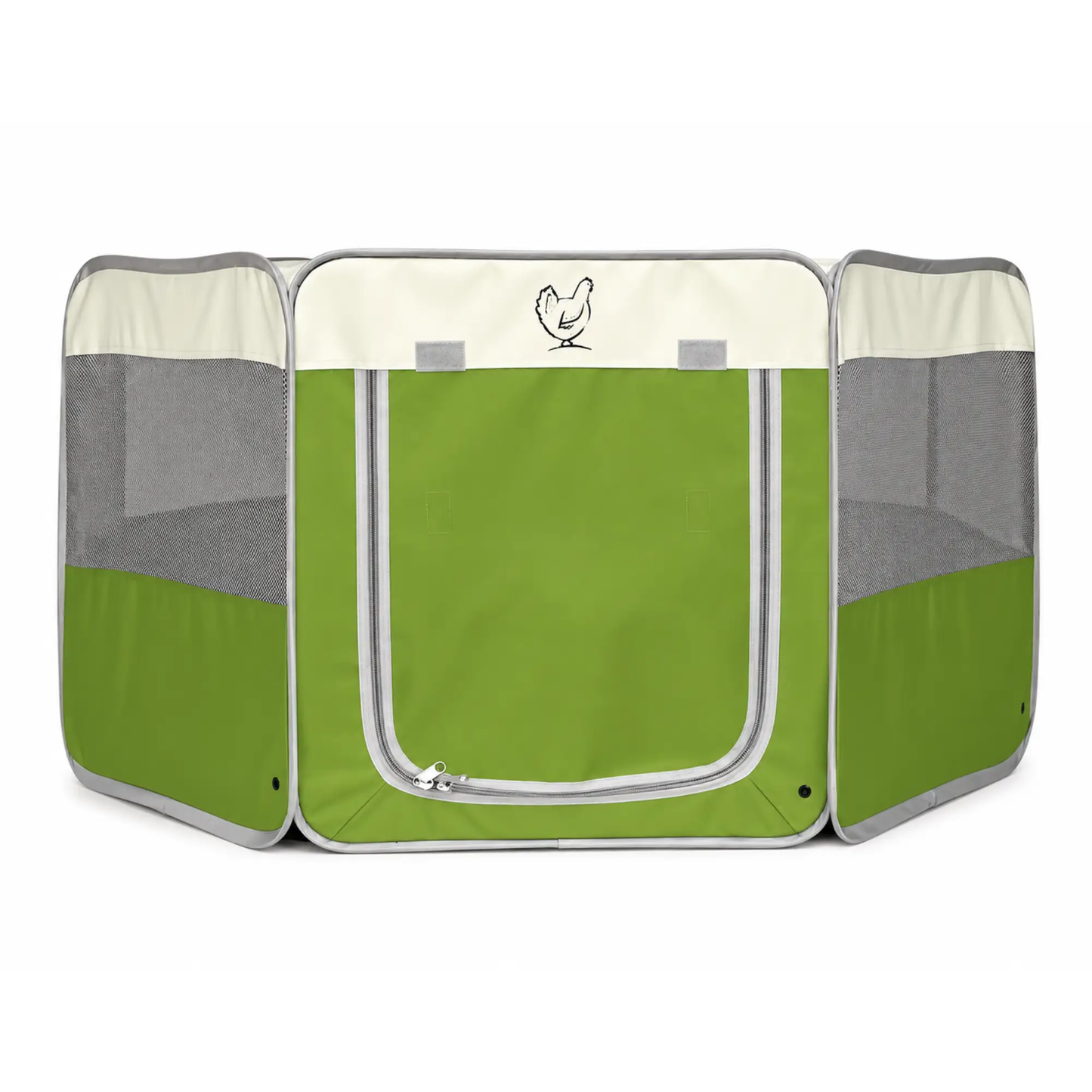 My Pet Chicken Hen Pen Pop Up Brooder, green fabric with gray mesh panels on Tampa Home & Garden Store