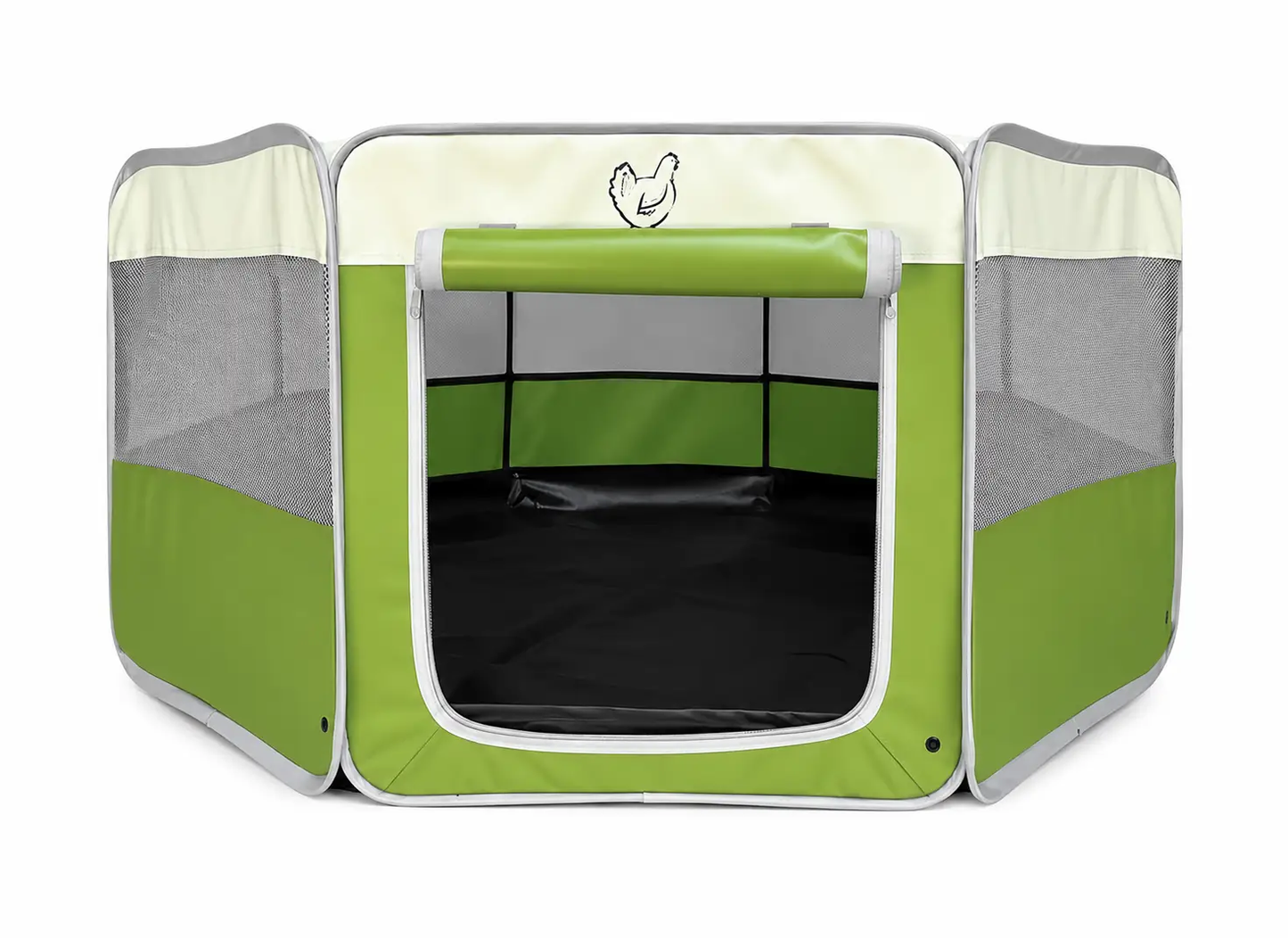 My Pet Chicken Hen Pen Pop Up Brooder with lime green panels and mesh sides on Tampa Home & Garden Store
