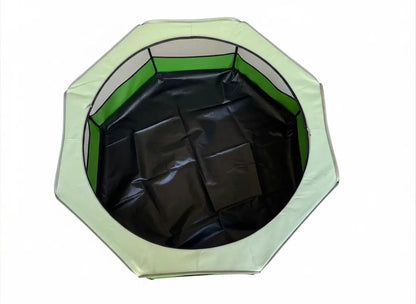 My Pet Chicken Hen Pen Pop Up Brooder, lime green octagonal frame with black floor on Tampa Home & Garden Store