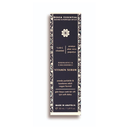 Densa Essential Vitamin Serum dark navy packaging with gold text, 50 ml Beauty Care Bag on Tampa Home & Garden Store