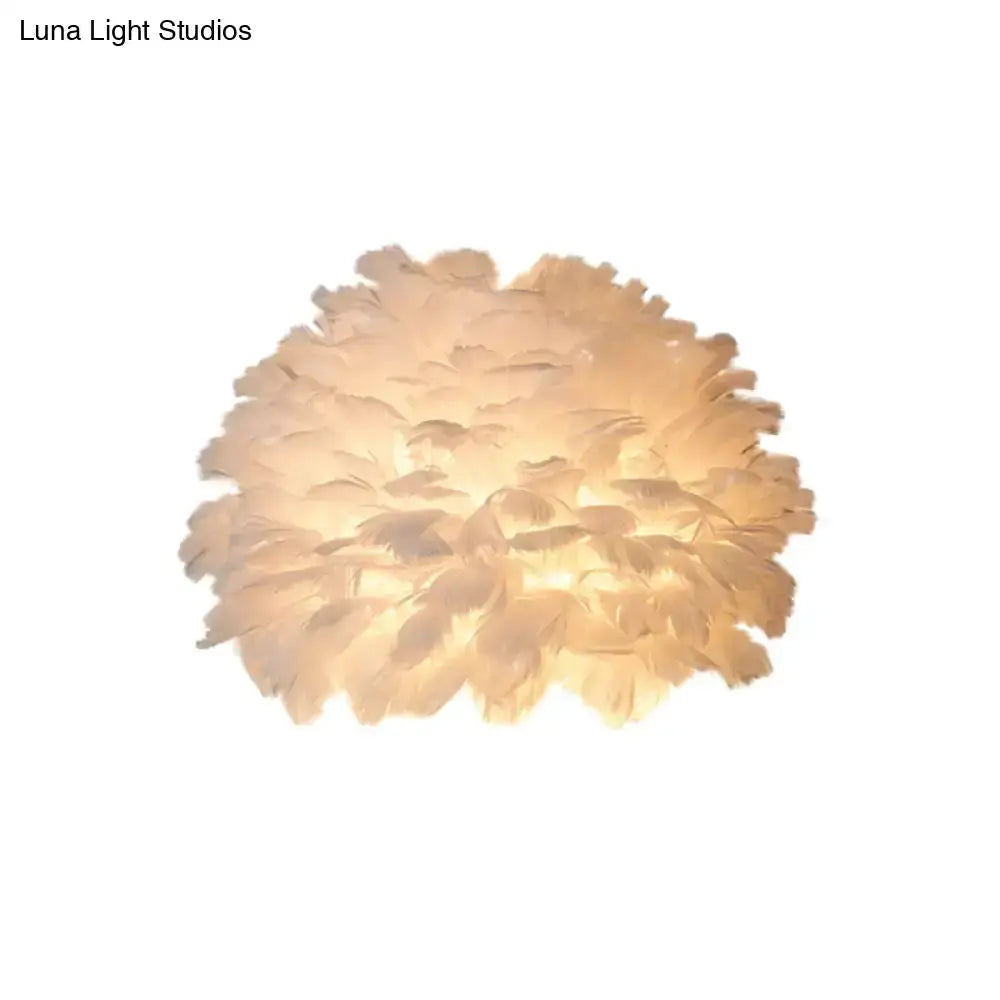 Designer Feather White and Grey Wall Sconce
