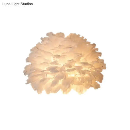 Designer Feather White and Grey Wall Sconce