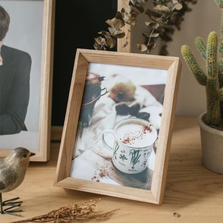 Desktop solid wood photo frame RusticReach in natural oak for tabletop display on Tampa Home & Garden Store