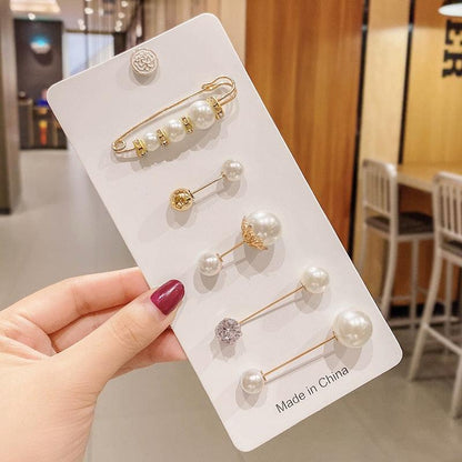 Stevvex pearl hair pin set on display card with gold-tone bobby pins and pearl beads on Tampa Home & Garden Store