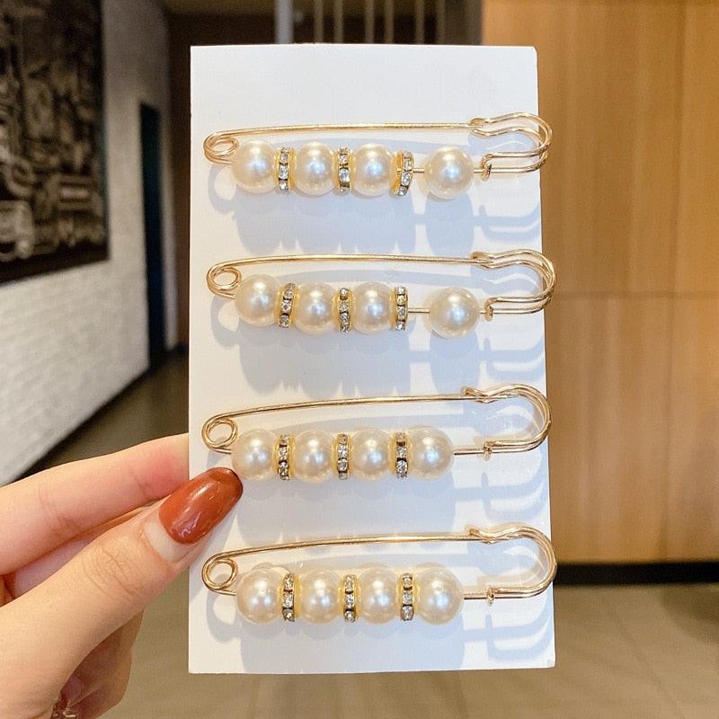 Pearl hair pins set by Stevvex five gold-tone bobby clips with faux pearls and rhinestones on Tampa Home & Garden Store
