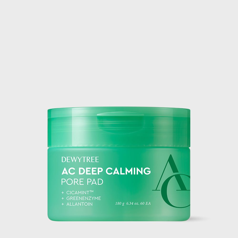 DEWYTREE AC Deep Calming Pore Pad toner in green jar with white text 180 g / 60 ea on Tampa Home & Garden Store