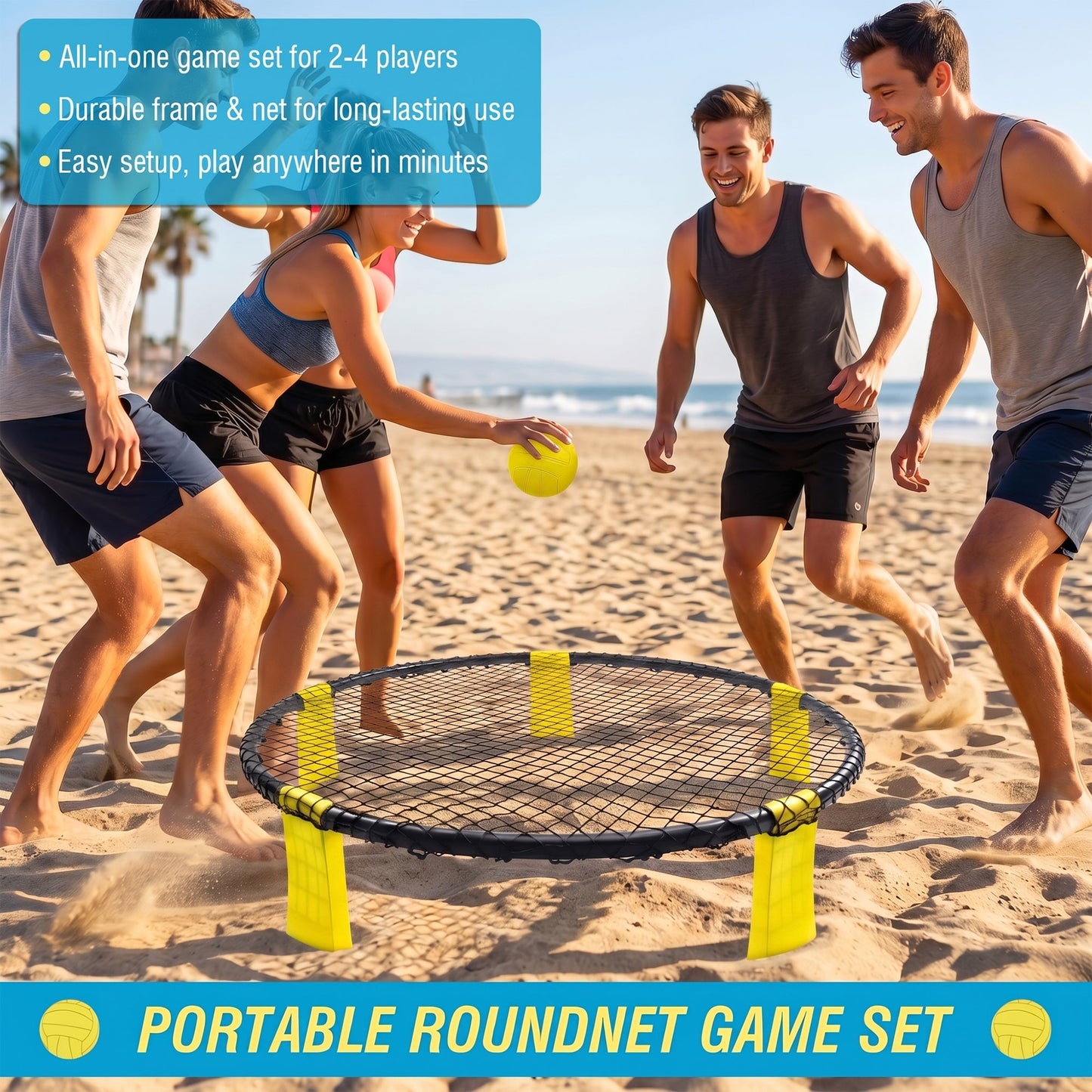 Complete outdoor roundnet family game set