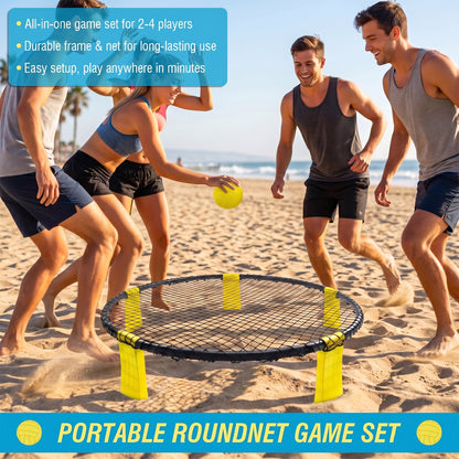 Complete outdoor roundnet family game set
