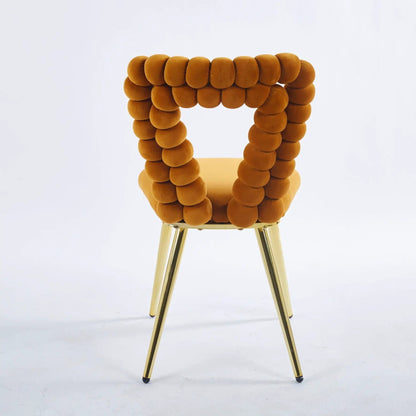 Modern Chair With Iron Tube Legs and Cushions