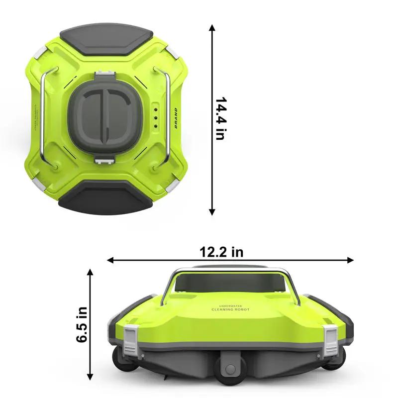 Ofuzzi Cyber 1000 H1 cordless robotic pool cleaner lime green & silver, self-parking on Tampa Home & Garden Store