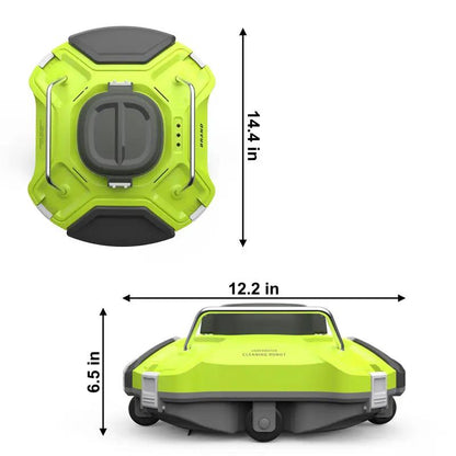 Ofuzzi Cyber 1000 H1 cordless robotic pool cleaner lime green & silver, self-parking on Tampa Home & Garden Store
