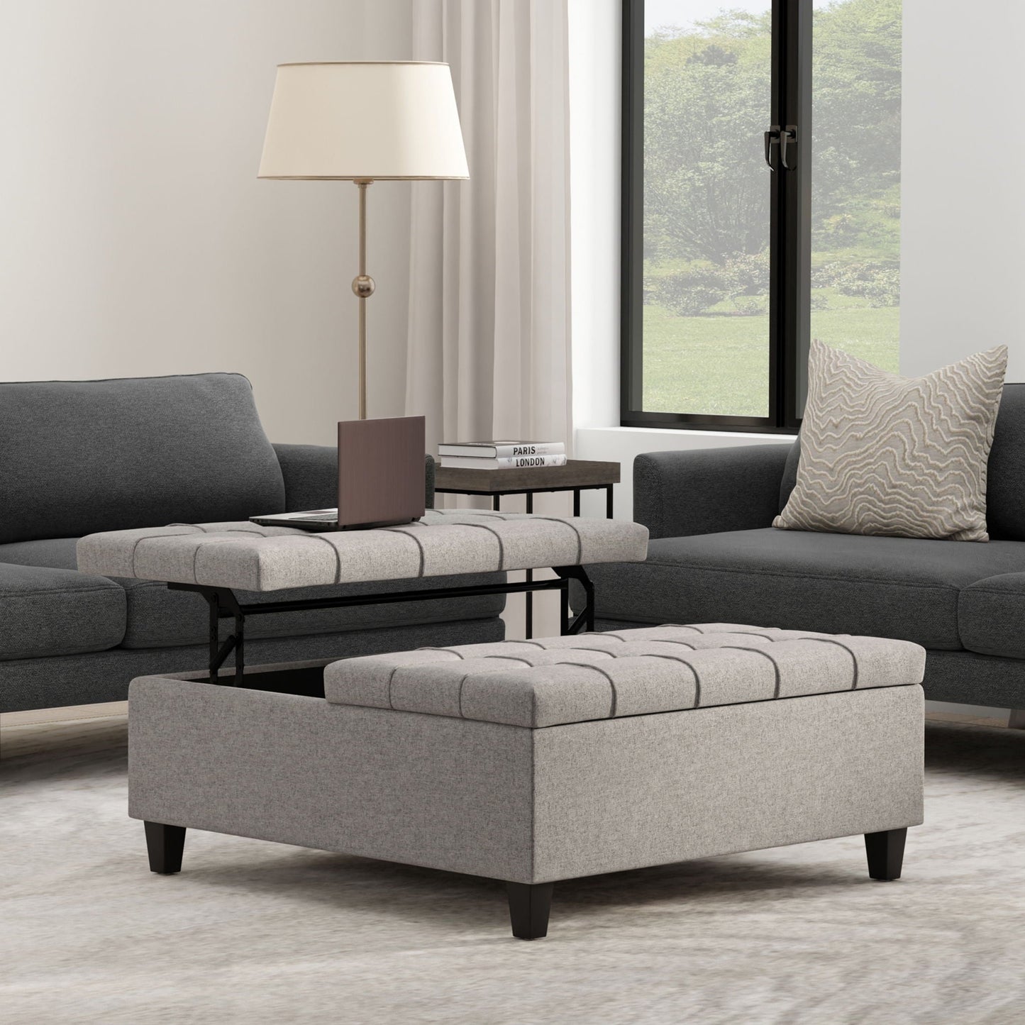 Harrison Upholstered Coffee Table Storage Ottoman
