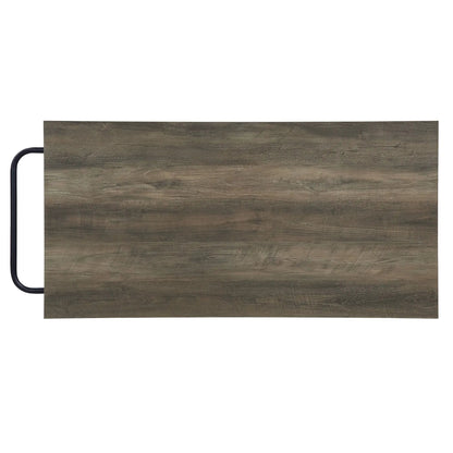 Lona Kitchen Island Rustic Oak and Black Finish