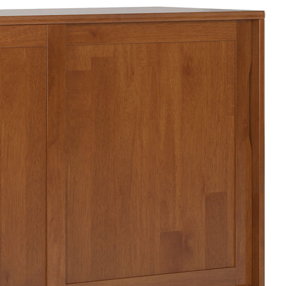 Harper handcrafted medium storage cabinet in warm wood finish with paneled doors on Tampa Home & Garden Store