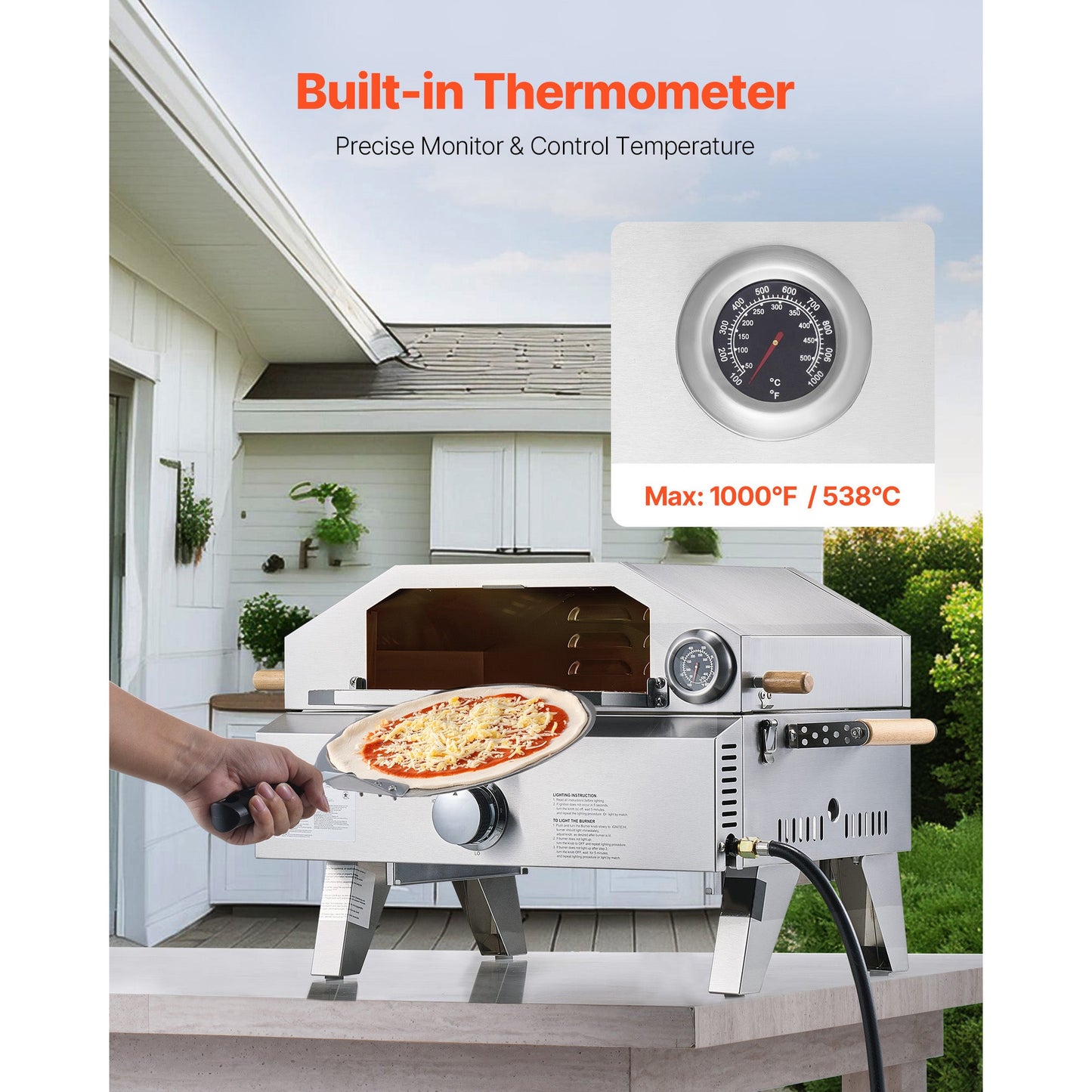 Portable Outdoor 13 Inch Gas Pizza Oven And Grill