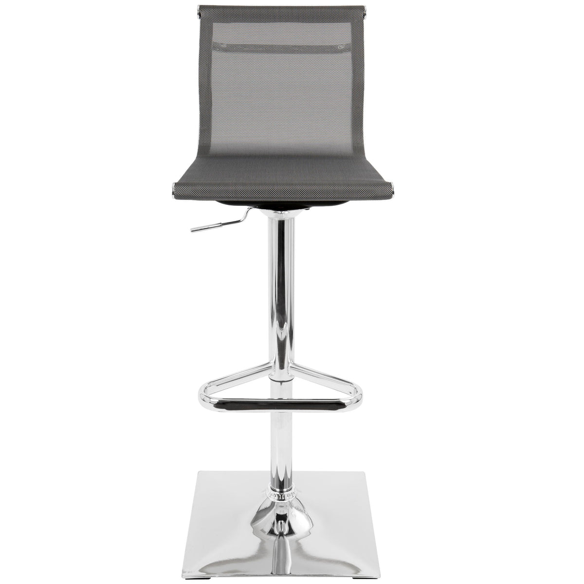 Contemporary adjustable swivel barstool Pearl Silver with mesh back and chrome base on Tampa Home & Garden Store