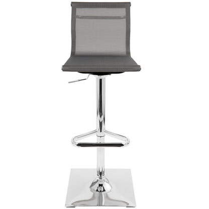 Contemporary adjustable swivel barstool Pearl Silver with mesh back and chrome base on Tampa Home & Garden Store