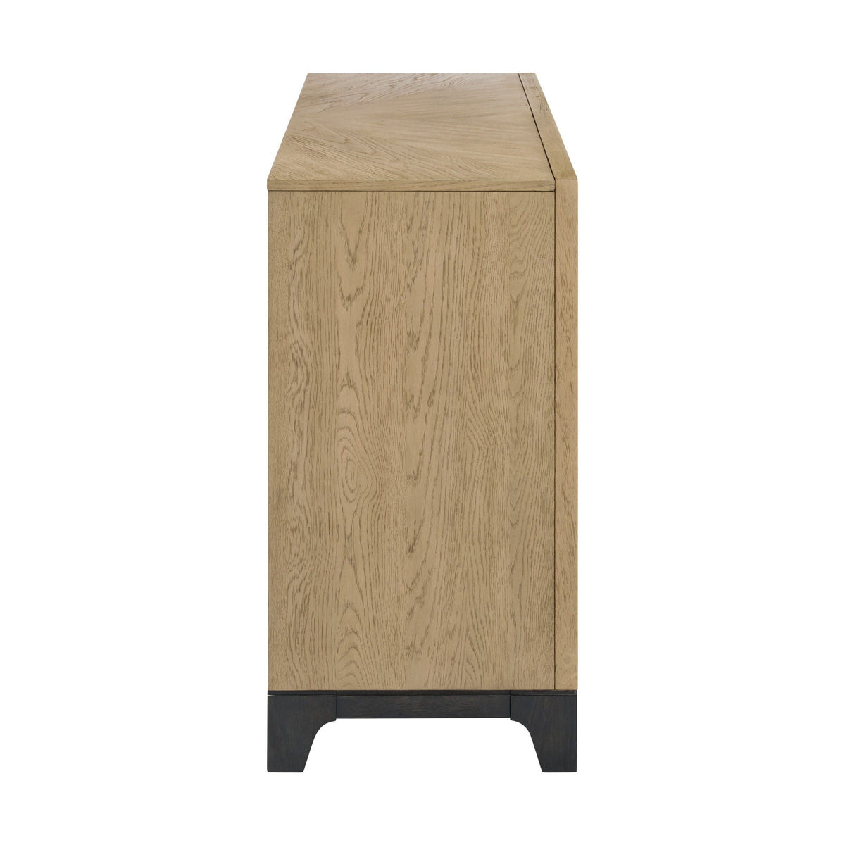 Sideboard brown oak finish with black legs on Tampa Home & Garden Store